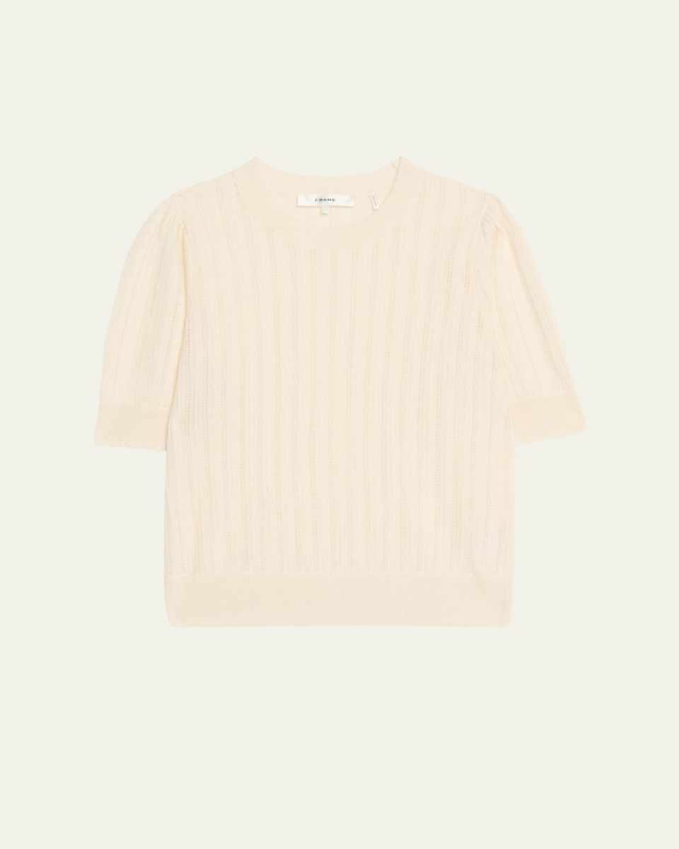 The Ladder Pointelle Cashmere Sweater